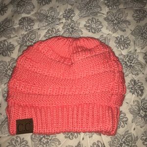 New Pink Winter Hat w/ ponytail hole